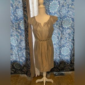 Adrianna Papell dress size 10P shimmery silver with jewels